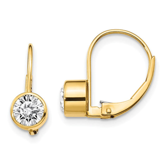 14k Yellow Gold AAA Real Diamond leverback Earrings XLB12AAA