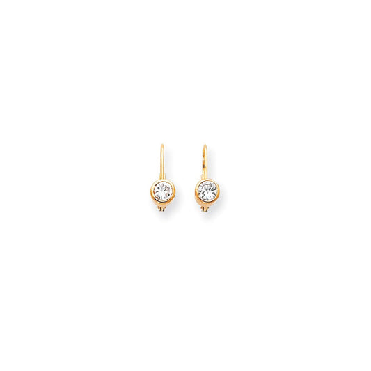 14k Yellow Gold Real Diamond leverback Earrings XLB15A