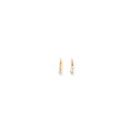 14k Yellow Gold Real Diamond Leverback Earrings XLB37AA