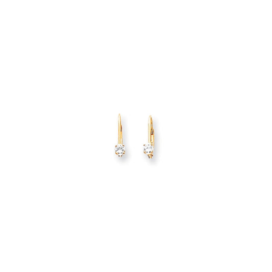14k Yellow Gold Cubic Zirconia Leverback Earrings XLB38CZ