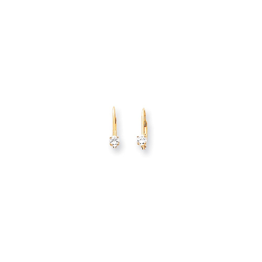 14k Yellow Gold AAA Real Diamond leverback Earrings XLB38AAA