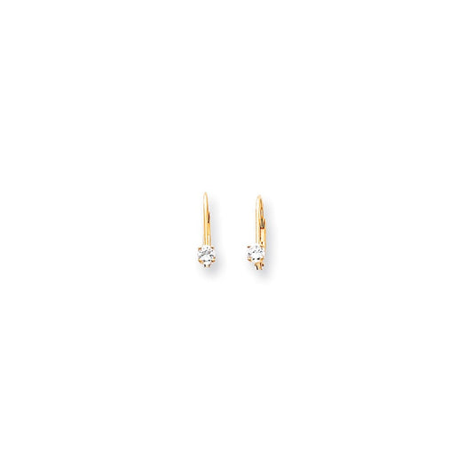14k Yellow Gold AAA Real Diamond leverback Earrings XLB38AAA