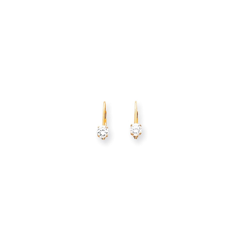 14k Yellow Gold AAA Real Diamond leverback Earrings XLB39AAA