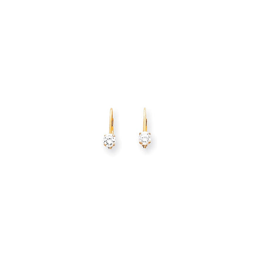 14k Yellow Gold AAA Real Diamond leverback Earrings XLB39AAA