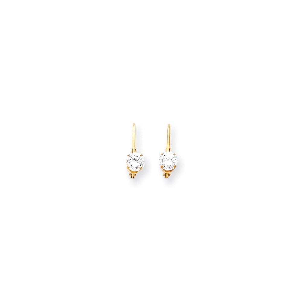 14k Yellow Gold Real Diamond leverback Earrings XLB40A