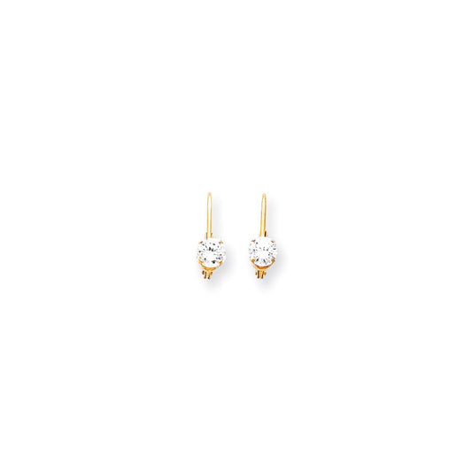 14k Yellow Gold Real Diamond leverback Earrings XLB40A