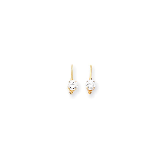 14k Yellow Gold Completed Moissanite Leverback Earrings XLB40MT