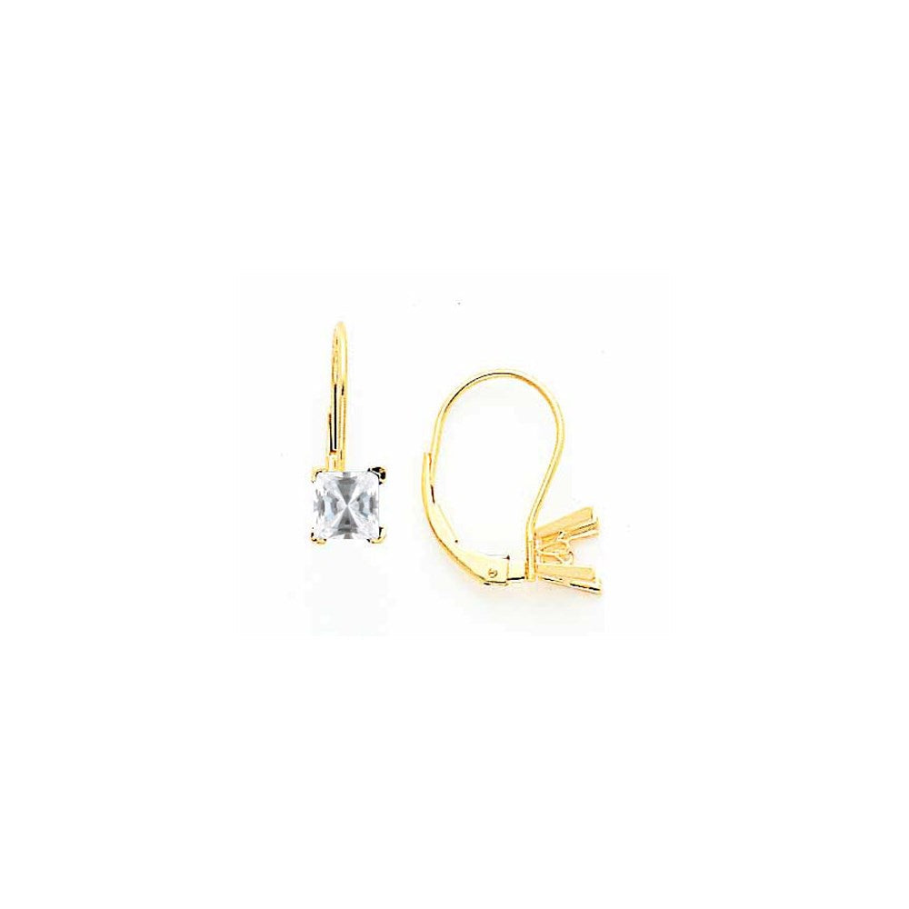 14k Yellow Gold leverback Earrings XLB65CZ