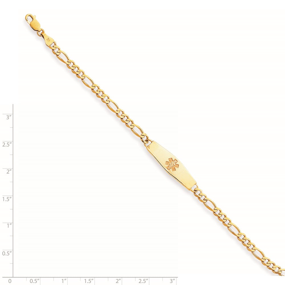 14k Yellow Gold 7 Bracelet Medical Jewelry