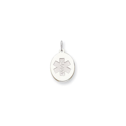 14k White Goldw Non-enameled Medical Jewelry Pendant
