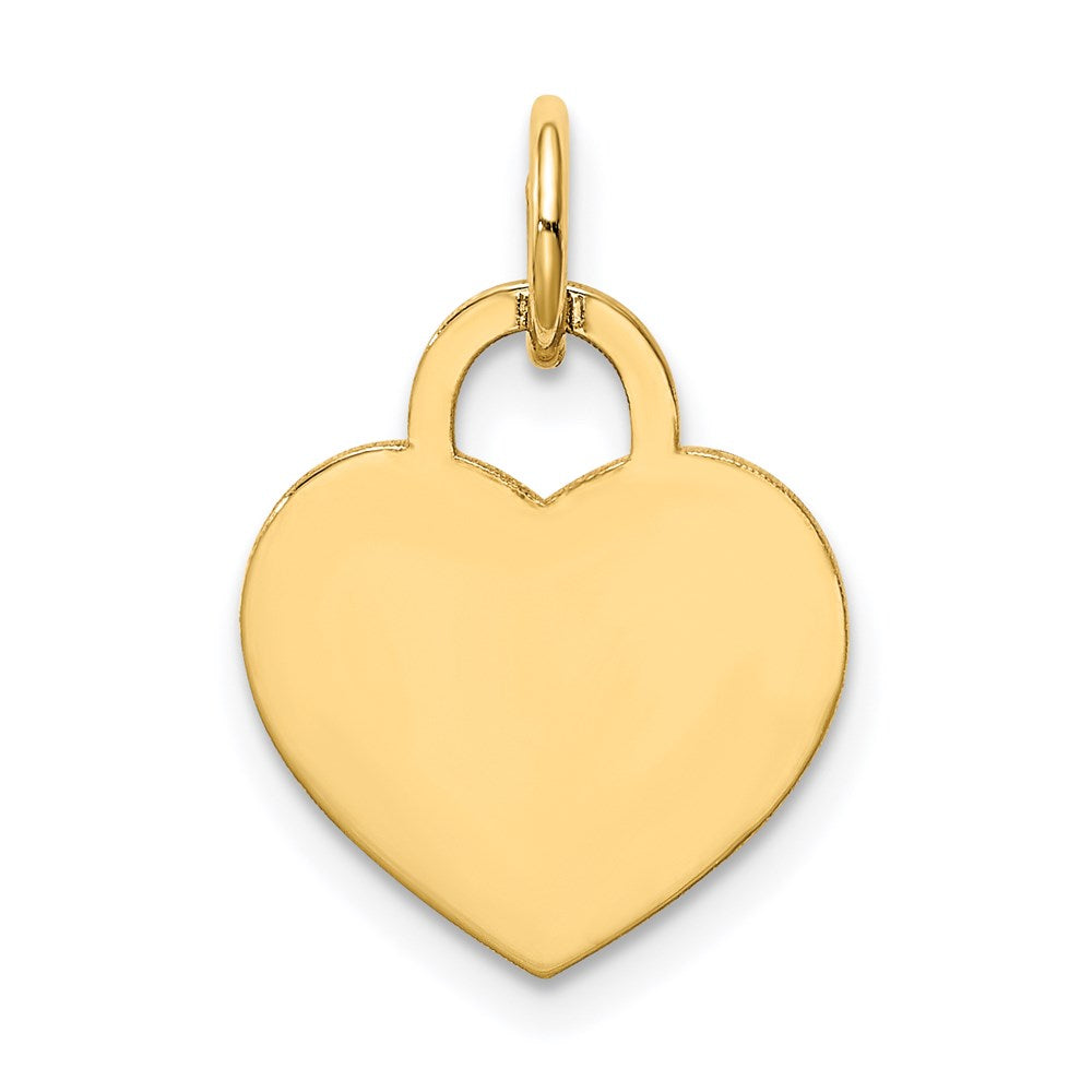 14k Yellow Gold Small Engravable Heart Charm