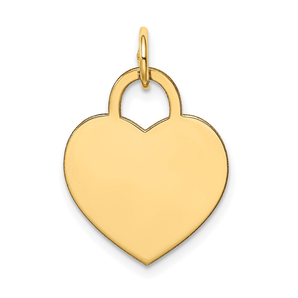 14k Yellow Gold Medium Engravable Heart Charm