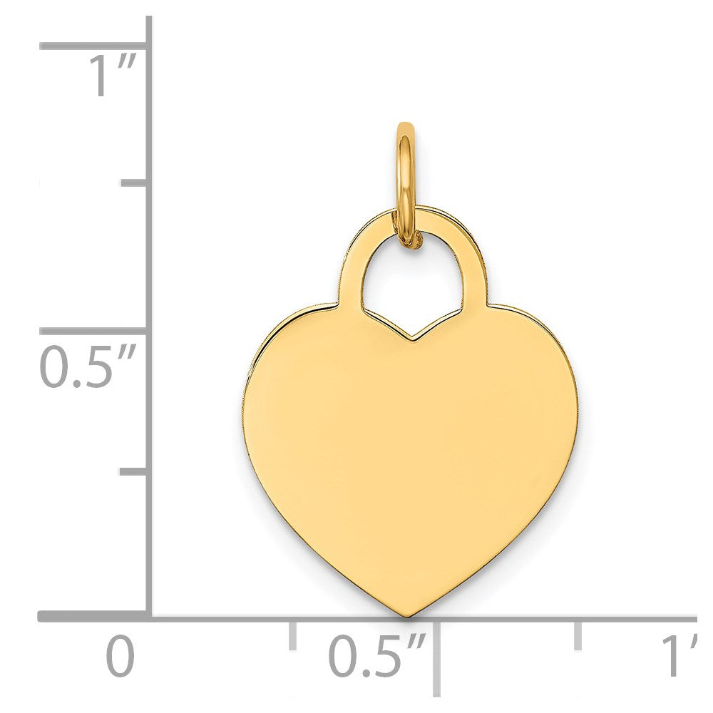14k Yellow Gold Medium Engravable Heart Charm