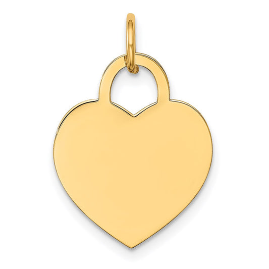 14k Yellow Gold Medium Engravable Heart Charm