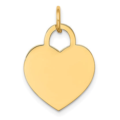 14k Yellow Gold Medium Engravable Heart Charm