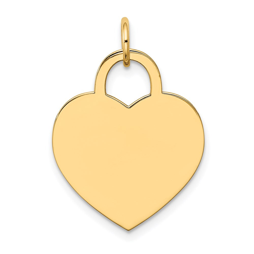 14k Yellow Gold Large Engravable Heart Charm