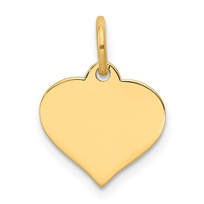 14k Yellow Gold Heart Disc Charm