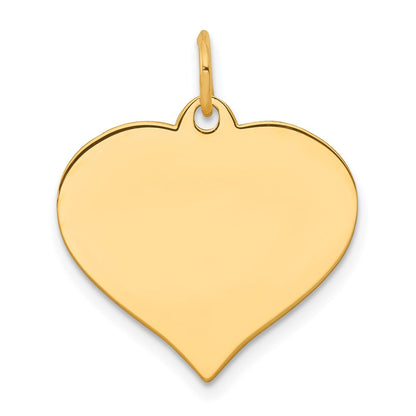 14k Yellow Gold Heart Disc Charm