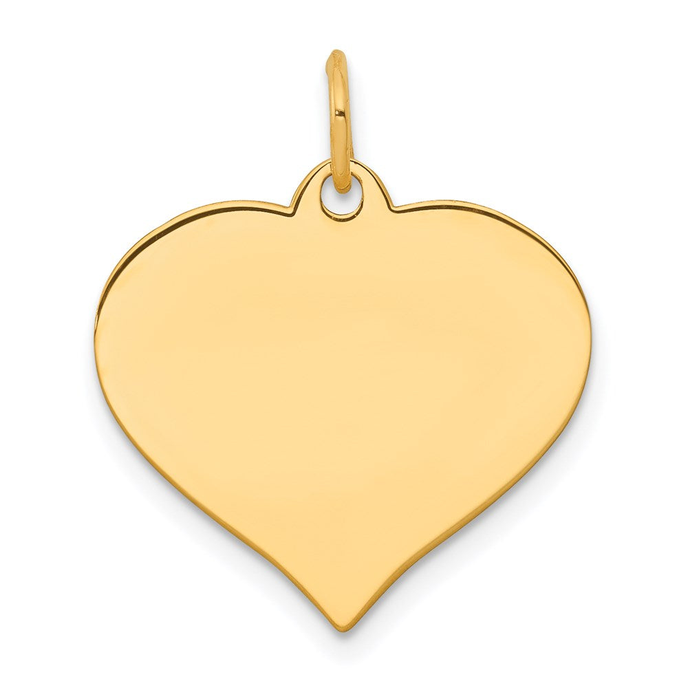 14k Yellow Gold Heart Disc Charm