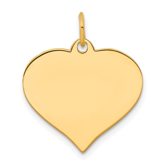 14k Yellow Gold Heart Disc Charm