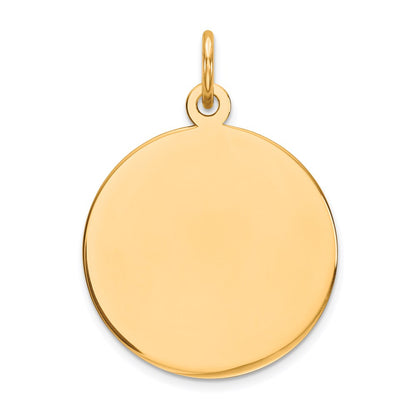 14k Yellow Gold Round Disc Charm