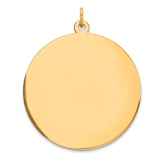 14k Yellow Gold Round Disc Charm