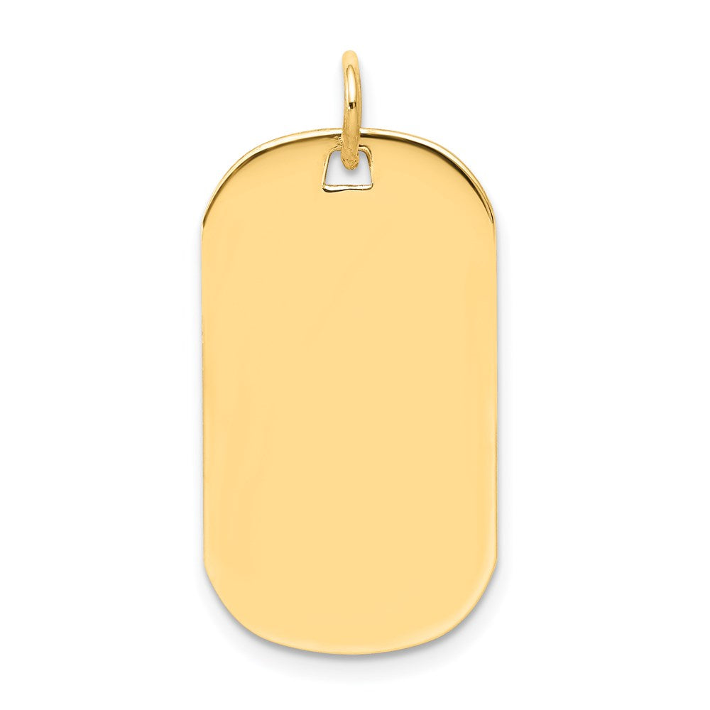 14k Yellow Gold Plain .035 Gauge Engraveable Dog Tag Disc Charm