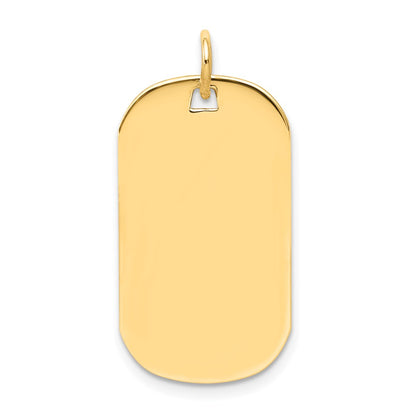 14k Yellow Gold Plain .035 Gauge Engraveable Dog Tag Disc Charm