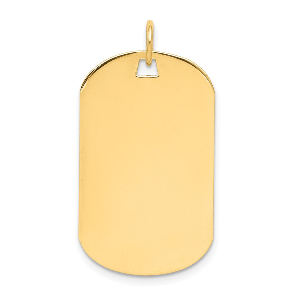 14k Yellow Gold Plain .013 Gauge Engraveable Dog Tag Disc Charm