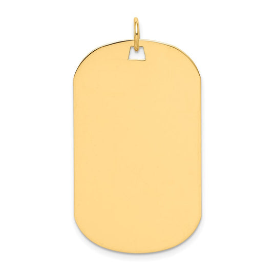 14k Yellow Gold Plain .027 Gauge Engraveable Dog Tag Disc Charm