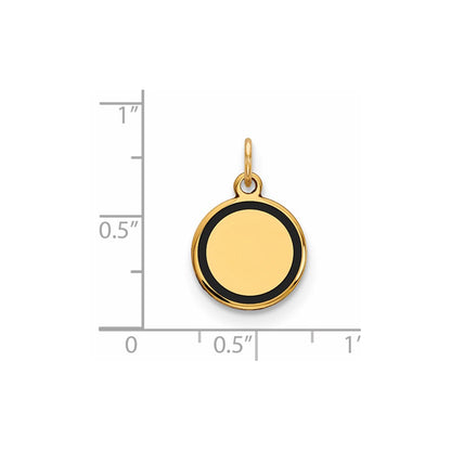 14k Yellow Gold w/Enamel .027 Gauge Circular Engravable Disc Charm