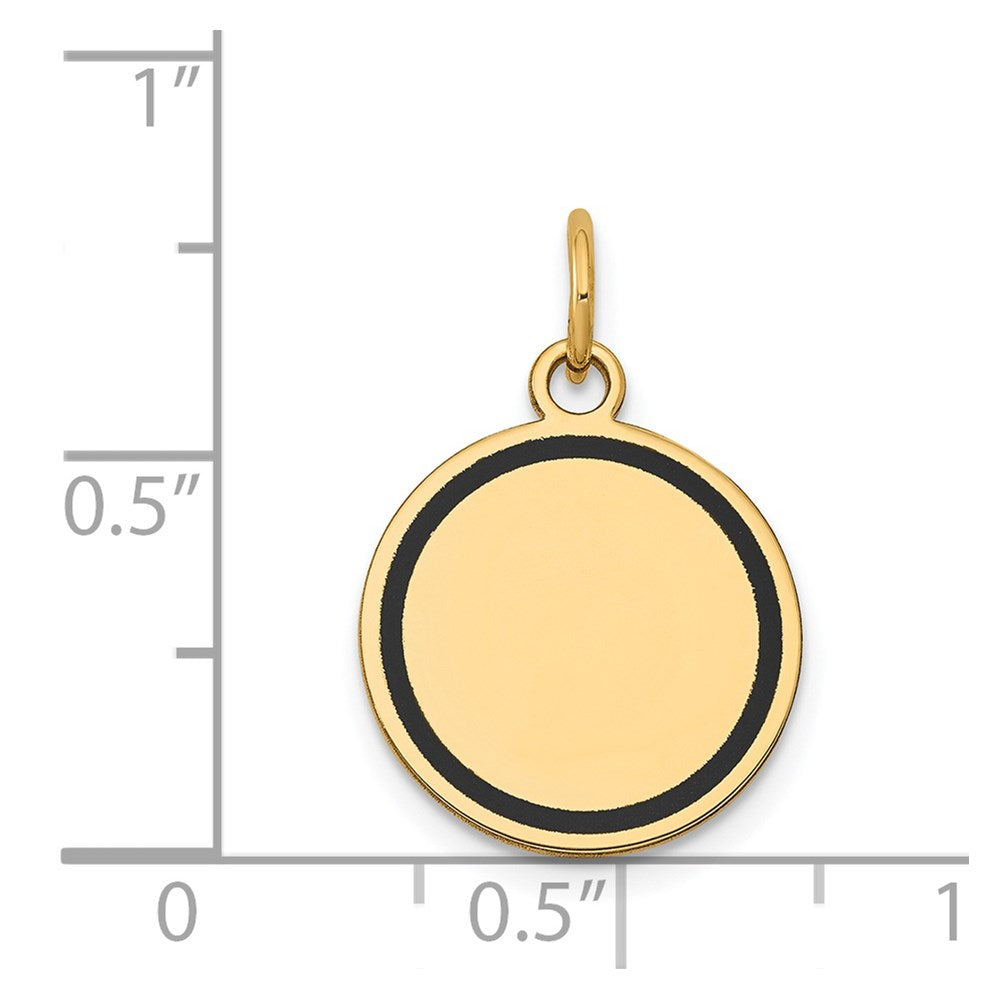 14k Yellow Gold w/Enamel .027 Gauge Circular Engravable Disc Charm