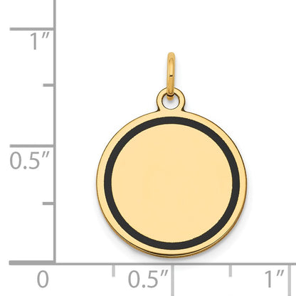 14k Yellow Gold w/Enamel .027 Gauge Circular Engravable Disc Charm