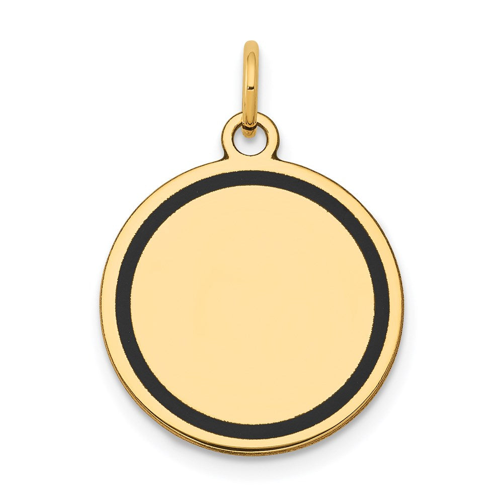 14k Yellow Gold w/Enamel .027 Gauge Circular Engravable Disc Charm