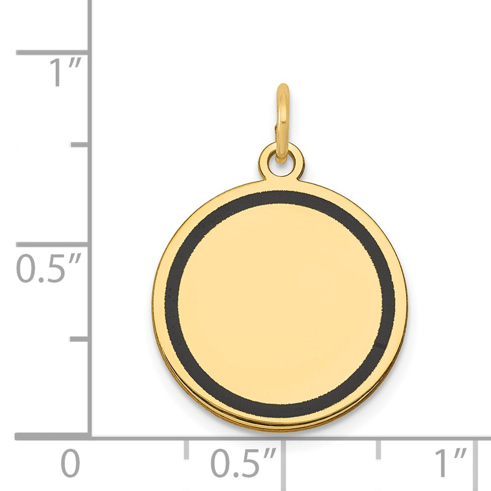 14k Yellow Gold w/Enamel .027 Gauge Circular Engravable Disc Charm
