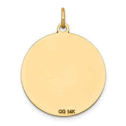 14k Yellow Gold w/Enamel .027 Gauge Circular Engravable Disc Charm