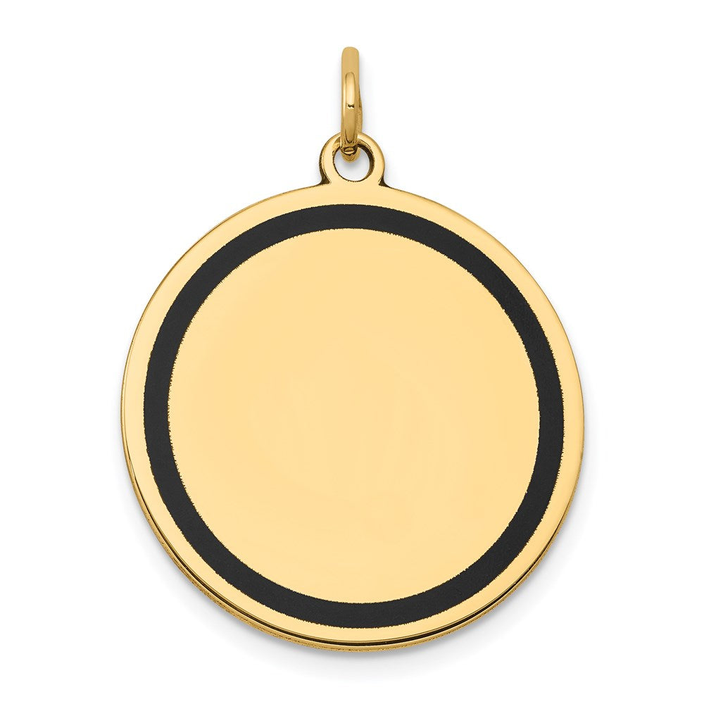 14k Yellow Gold w/Enamel .027 Gauge Circular Engravable Disc Charm