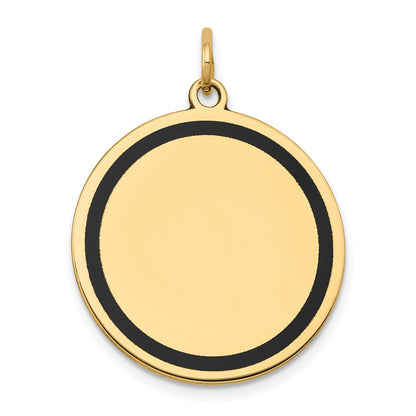 14k Yellow Gold w/Enamel .027 Gauge Circular Engravable Disc Charm