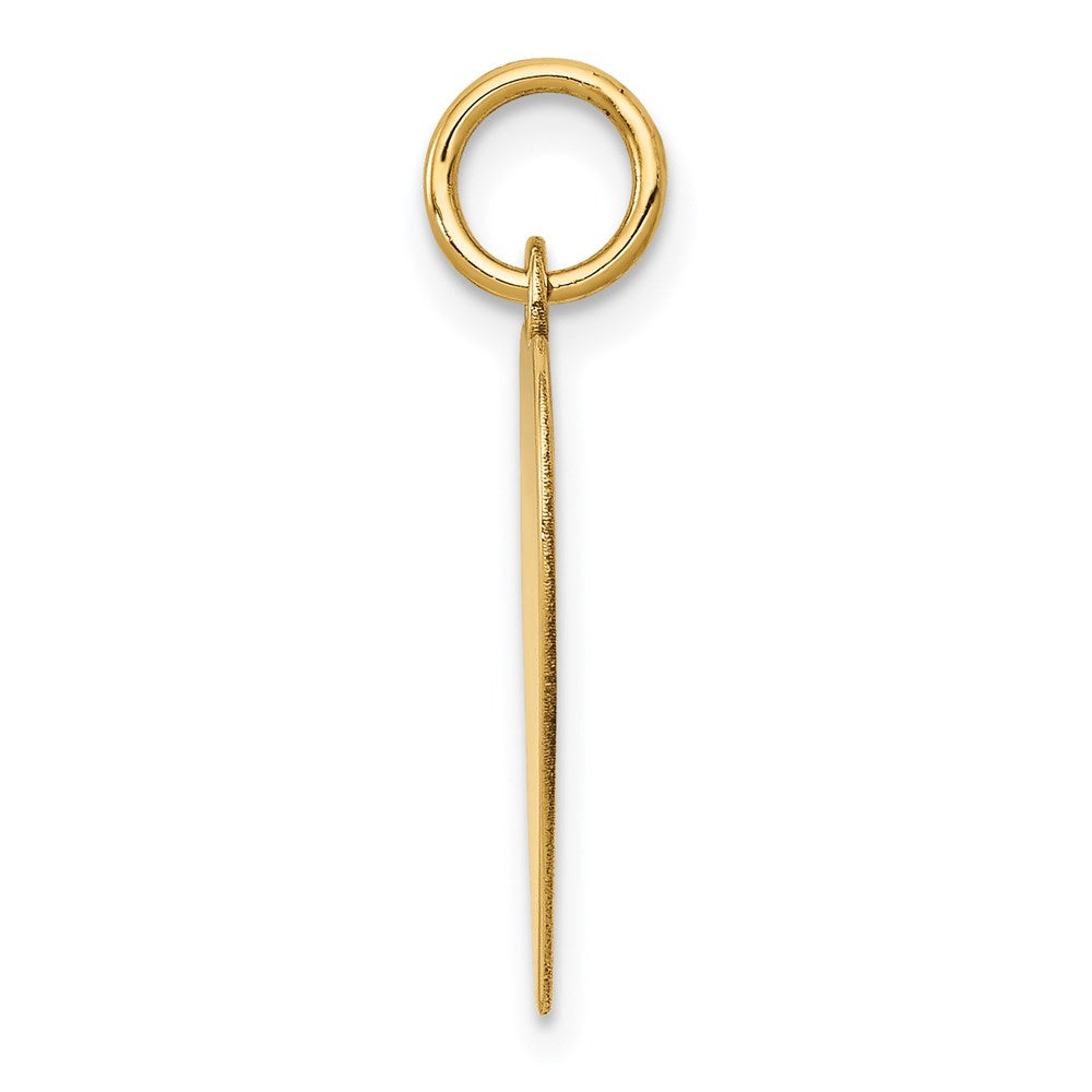 14k Yellow Gold Plain .035 Gauge Heart Engravable Disc Charm