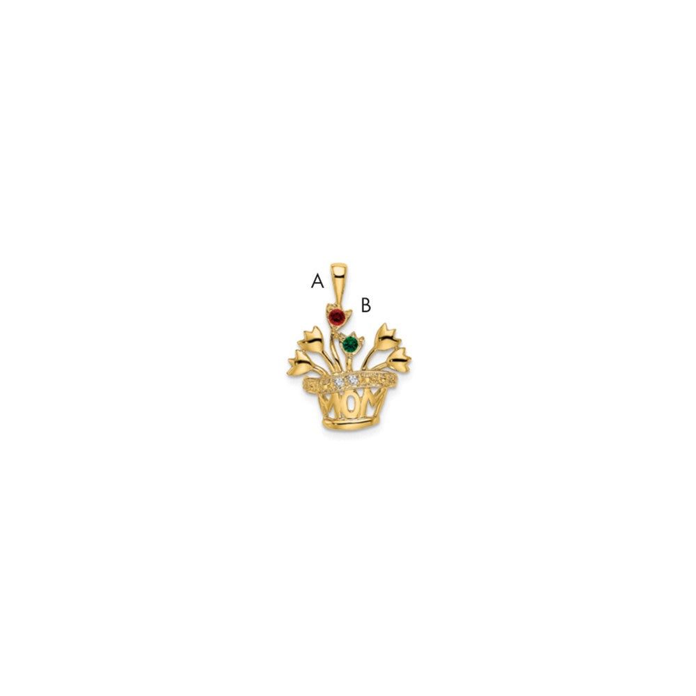 14k Genuine Natural Diamond Mother's Pendant
