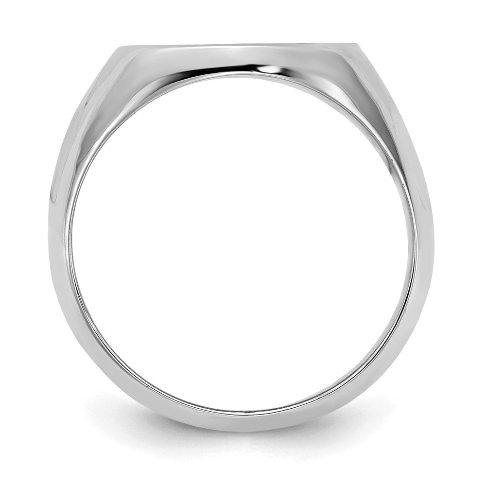 10k white gold polished with antiqued background monogram signet ring 10xnr44w