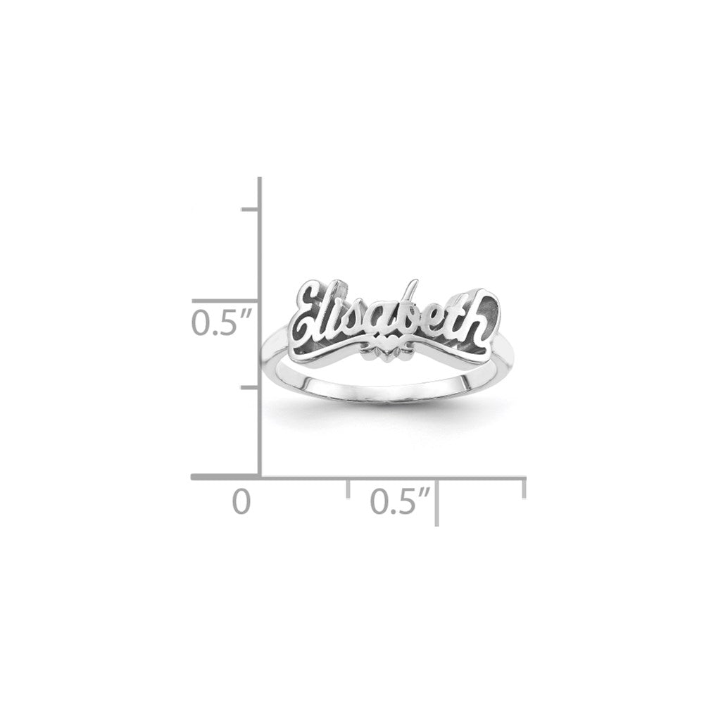 10k white gold polished personalized ring 10xnr59w