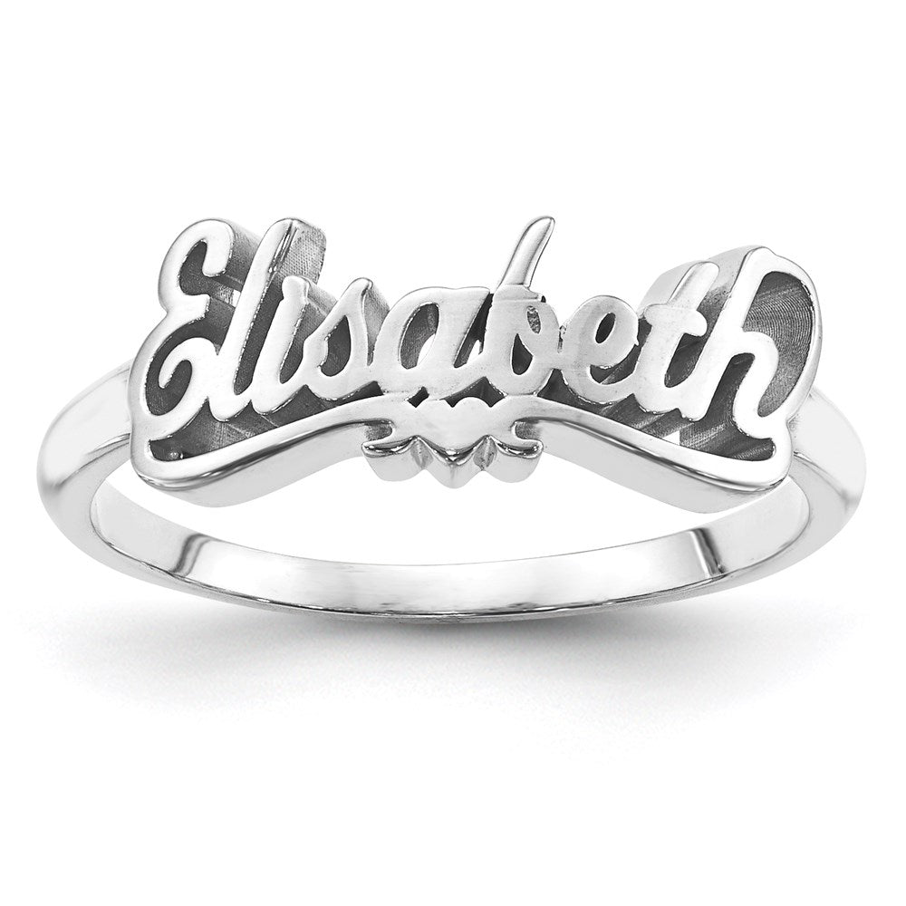 10k white gold polished personalized ring 10xnr59w