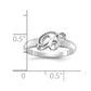 10k white gold polished initial ring 10xnr65w