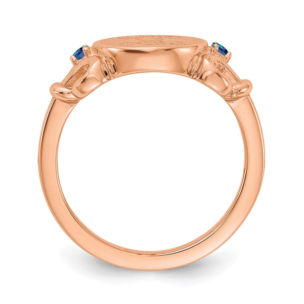 14k rose gold fancy initial with crystal birthstones rings xnr84r