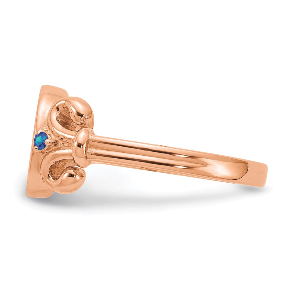 14k rose gold fancy initial with crystal birthstones rings xnr84r