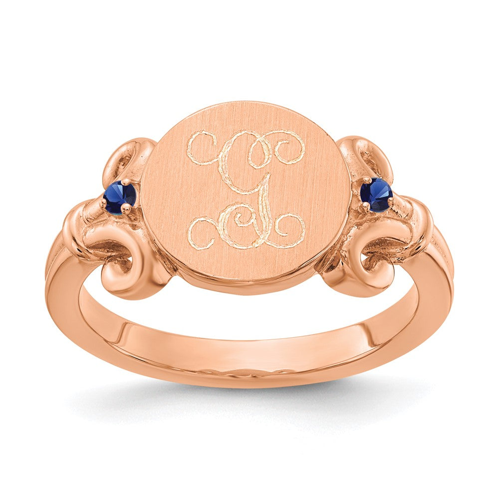 14k rose gold fancy initial with crystal birthstones rings xnr84r
