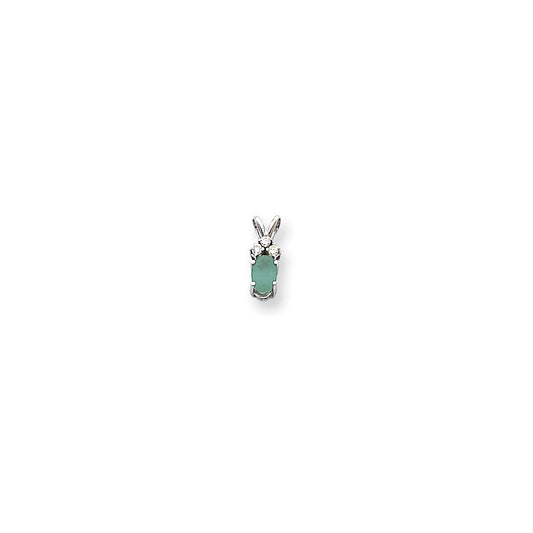 14k white gold emerald real diamond pendant xp1007e aa