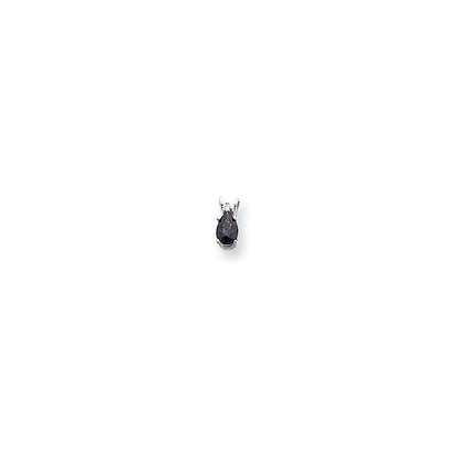 14k white gold 6x4mm pear sapphire aaa real diamond pendant xp1009s aaa