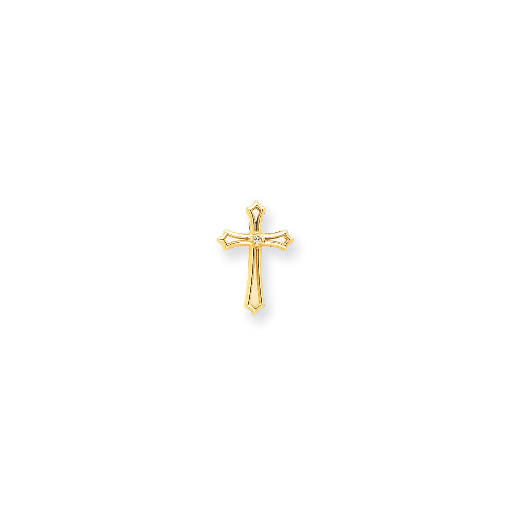14k AA Diamond Cross Pendant